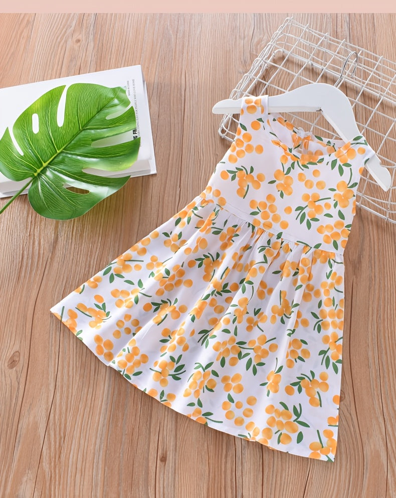 10pcs Set with Random Patterns - Children's Dresses, Summer Fashion, Girls' Beach Dresses, New Style Girls' Vest Dresses
