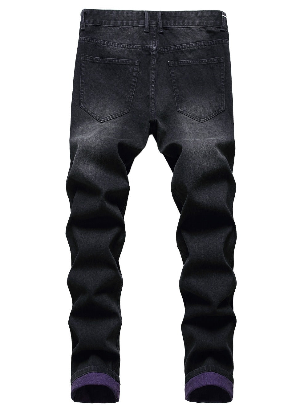 Men's Skinny Jeans - Black Denim Distressed Modern