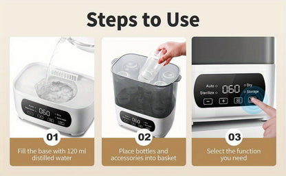 Bottle Sterilizer - Electric Steamer Dryer 4-in-1