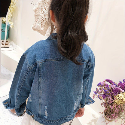 2024 New Kids Girls Boys Basic Jean Jacket Classic Coats Denim Tops Children Casual Outerwear Teen Outfit 5-14 Years