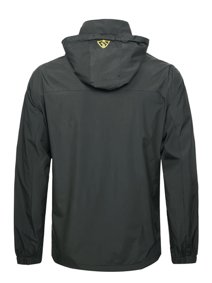 Men'S Rain Jacket Waterproof with Zipped Pockets Windproof Rain Jacket with Hooded