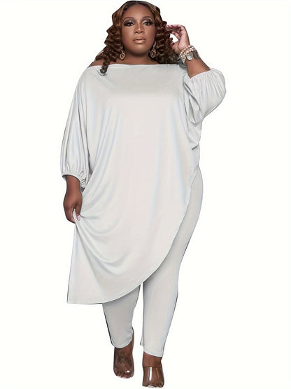 Plus Size, 1pc Plus Size Women's Clothing, Elastic, Soft And Comfortable, Skin-friendly And Breathable, Simple But Elegant, You Can Casually Match with Flats Or High Heels, Suitable for Leisure, Shopping, S,, And So On