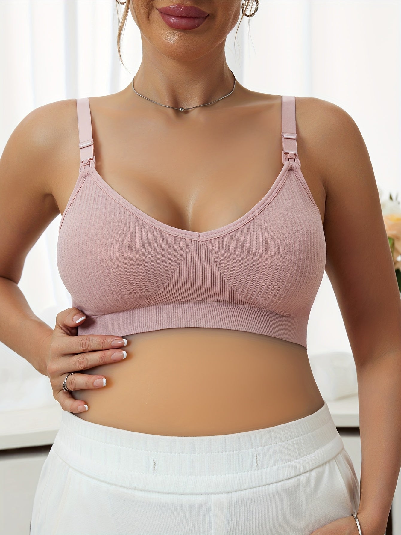 3 pcs of Pregnant Women Breastfeeding Underwear Breastfeeding Bra Open-Button Multi-Color Bra for Postpartum Comfort During Pregnancy