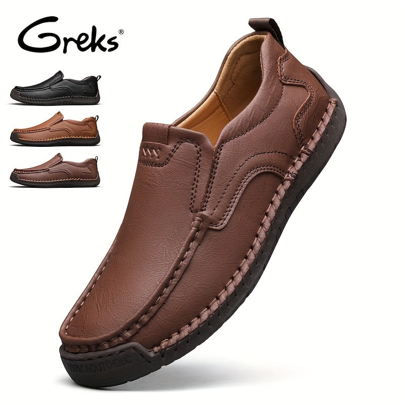 GREKS Mens Casual Shoes Business Slip-on Shoes Comfort Fashion Driving Shoes For Male