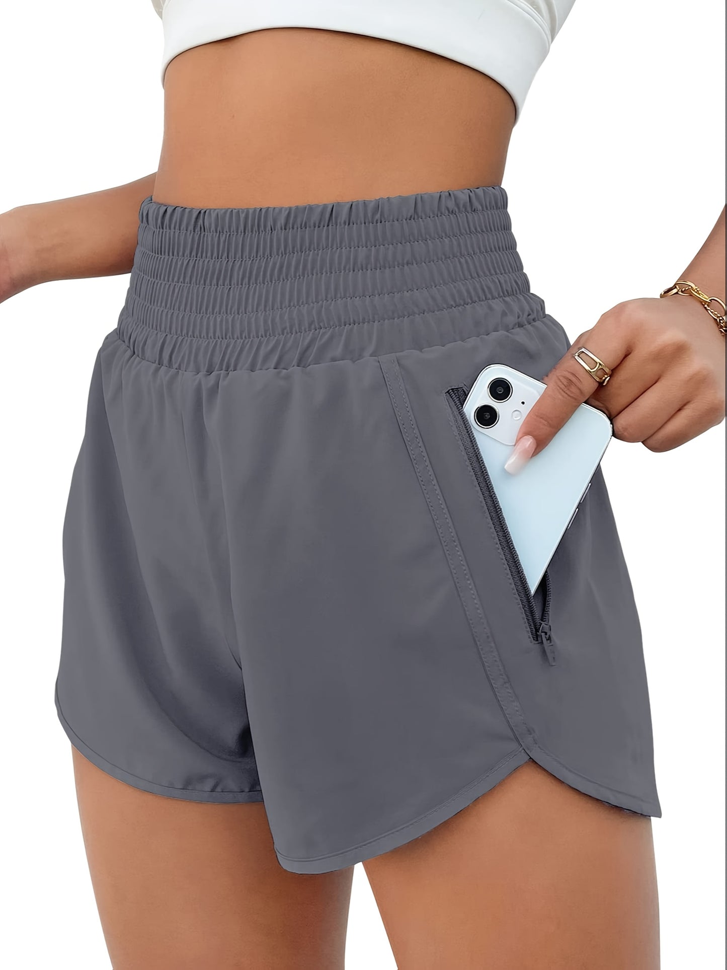 Women's Khaki High-Waist Shorts - product view 28