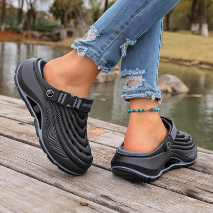 Women'S Perforated Shoes, Thickened, Lightweight Anti-Slip EVA Slip-On Shoes, Suitable for Indoor And Outdoor Beach, Garden in Summer, Women Shoes