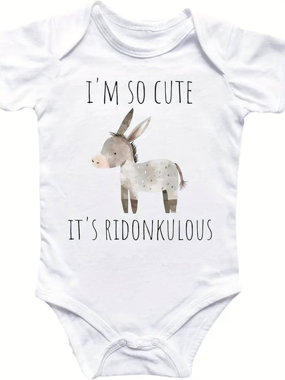 Donkey Horse Baby Boy Girl Clothes Infant Bodysuit Funny Cute Newborn, Perfect for Outdoor