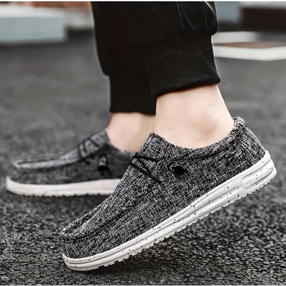 Men's Casual Slip-on Canvas Loafers - Comfortable Casual Sports Shoes Brown, Soft Fabric Upper And EVA Sole, Perfect for Casual Dressing And Outdoor Activities Holiday Shoes | Round Toe Design | Canvas Upper