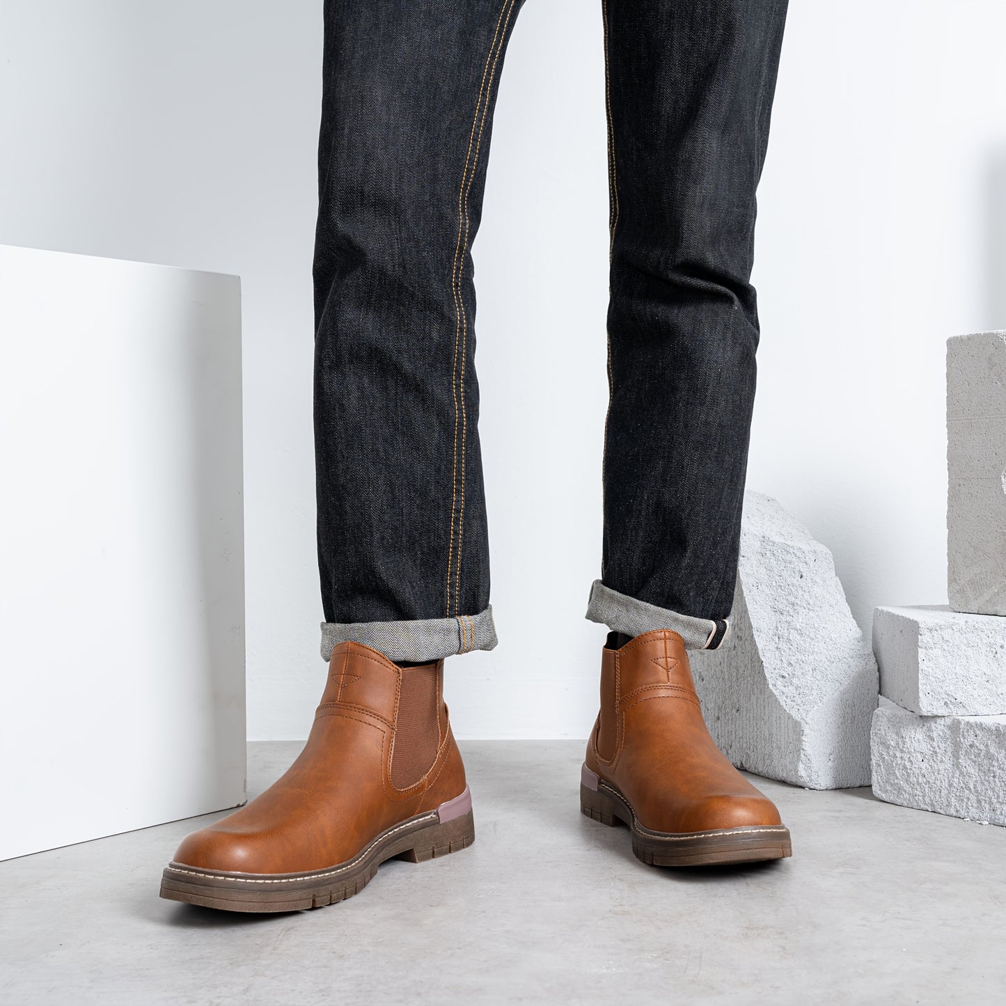 Boots Casual Slip On Ankle High Quality Mens Boots