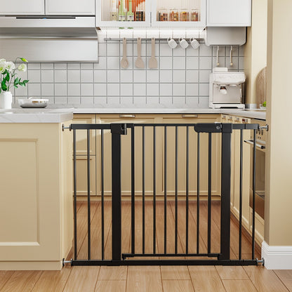 Adjustable Metal Gate - 27-43 Inch Width - Adjustable-width metal barrier in black or white