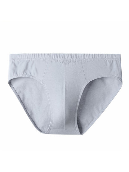 Men'S 7-pack Of 100% Underwear - Random Solid Color, Multi-Piece Discount, Medium Stretch, Knitted Fabric Underwear, Comfortable And Breathable, Casual Classic Fit - All Season