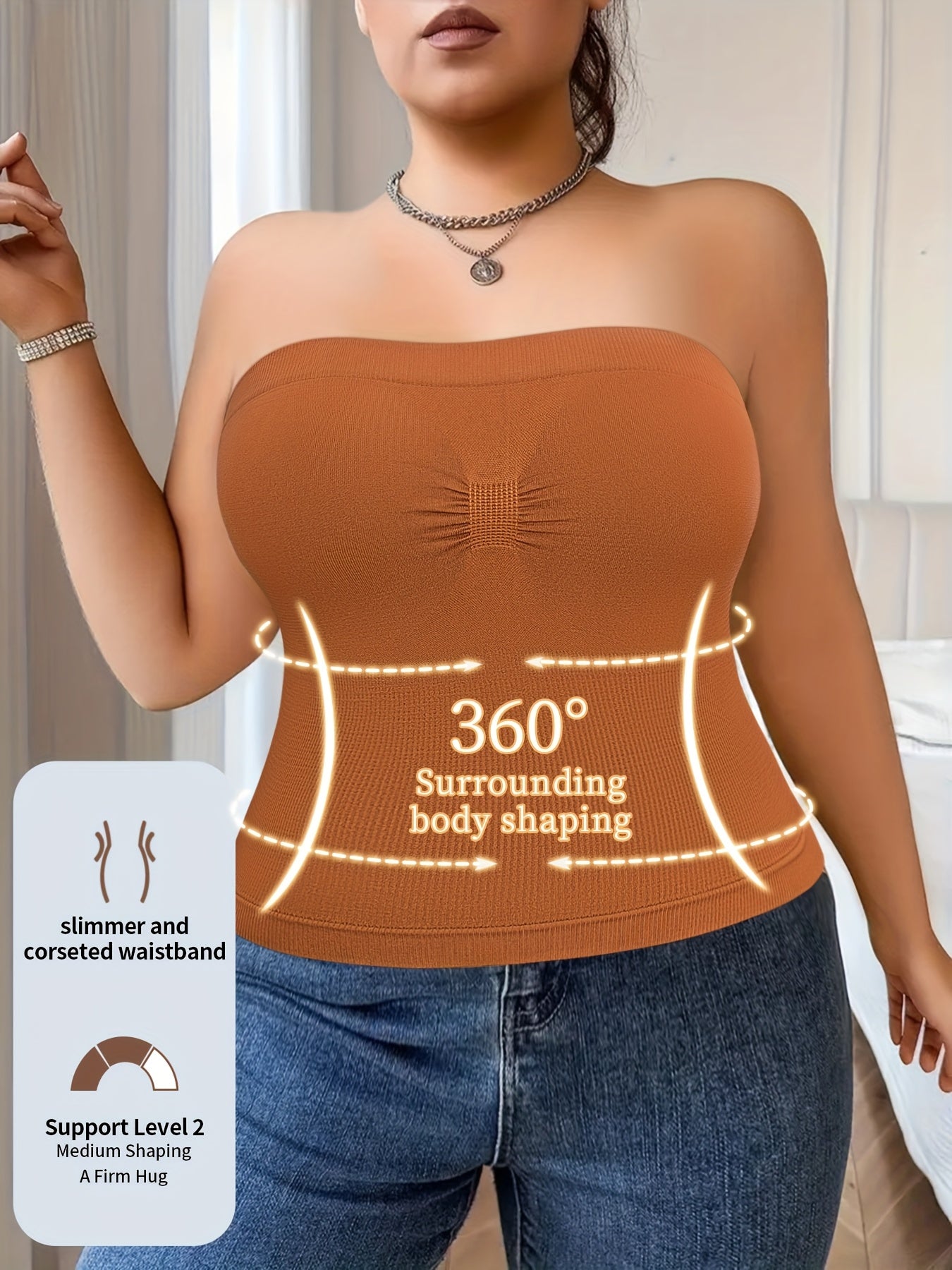 Plus-Size Tummy Control Bodysuit for Women - Comfortable, Breathable Shapewear
