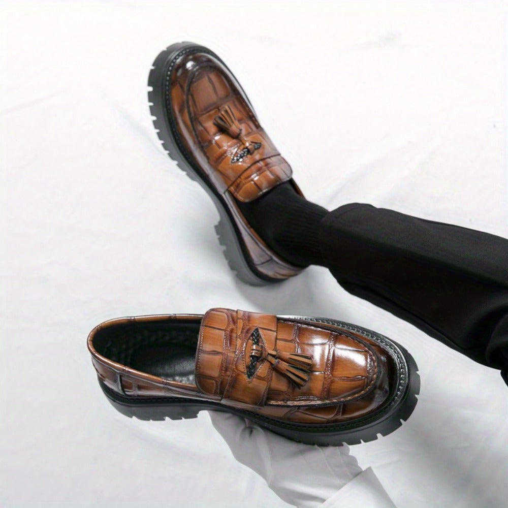Men's Loafers & Slip-Ons - Platform Sole & Tassel Detail 268965