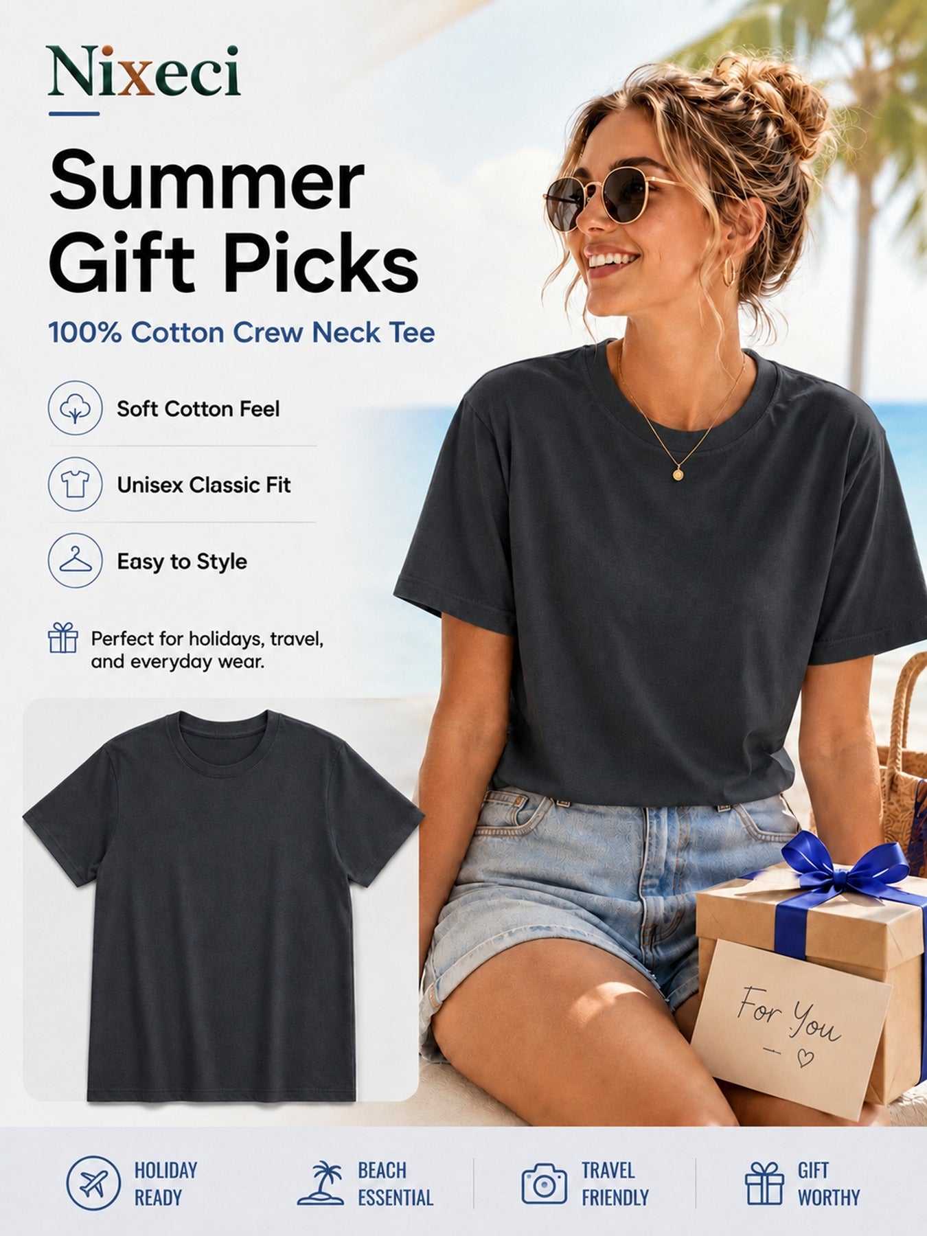 Women'S Fashion T-Shirt with Wooden Cross Flag Dove Flower And Star Print, Summer Casual Vacation Loose Fit Short Sleeve Top