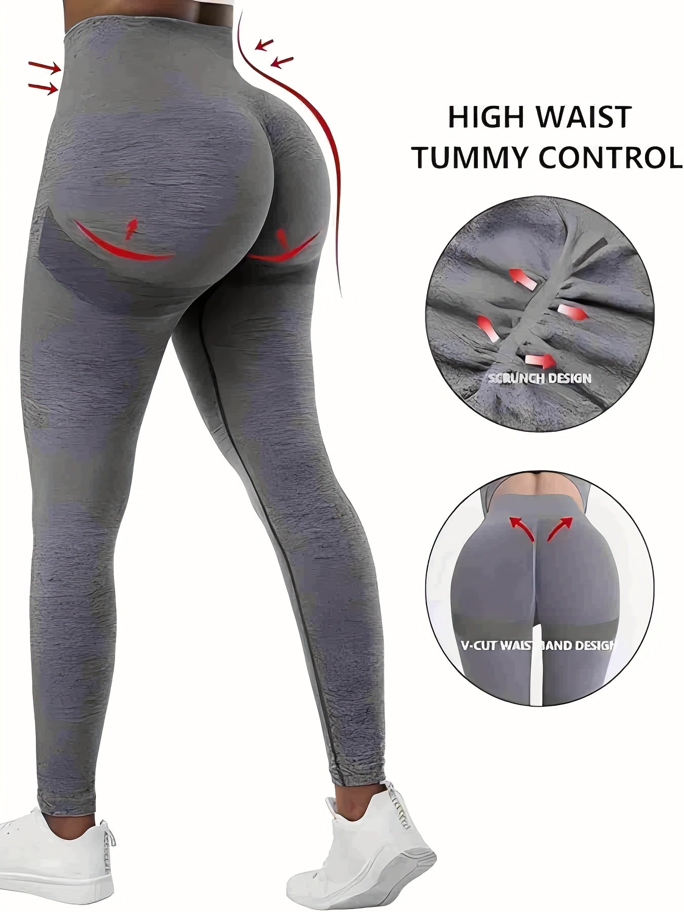 1pc Soft Leggings for Women, High Waisted Tummy Control Yoga Pants, Non-See Through Workout Yoga Pants, Running Yoga Leggings for Women Thanksgiving Day Christmas Costumes for Women