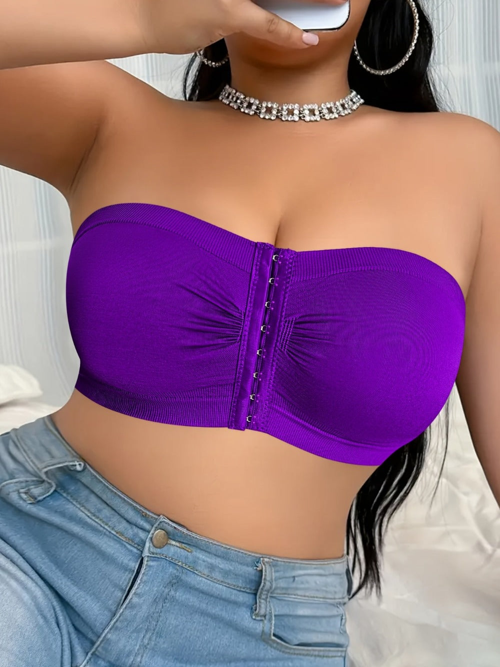 Women’s Plus Size 5-Pack Front Closure Bra - Easy Front Fastening