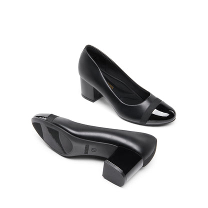 Women's Pumps Low Chunky Block Heel Dress Shoes Closed Round Toe Comfortable Heels Soft Upper Retro Square Toe Heel Protection Closed Toe Comfortable Heels