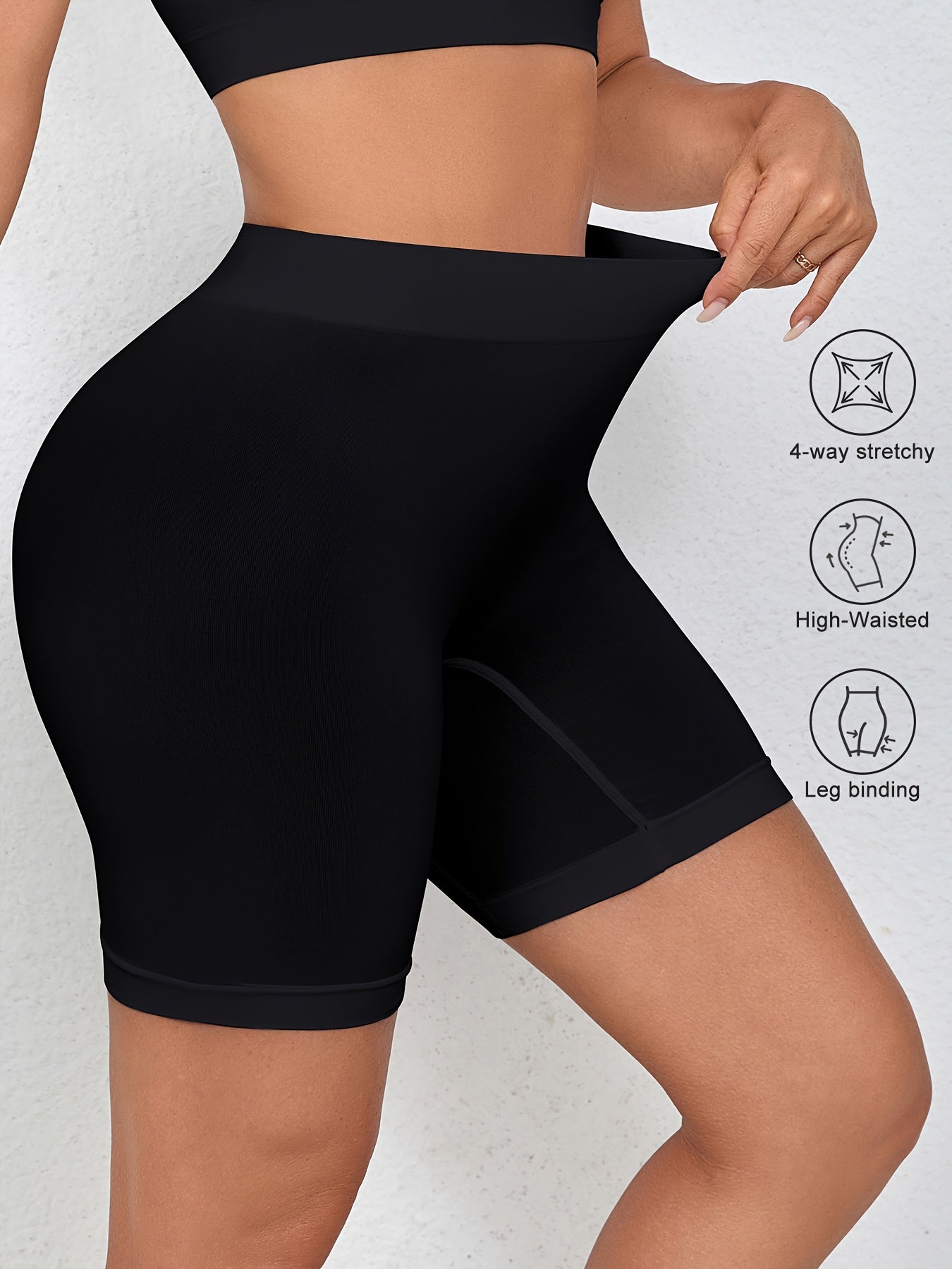 3-pack Mid High Waisted, Seamless Leggings, Women's Sports Safety Pants, Anti Slip, Non Rolled Edge Cropped Pants