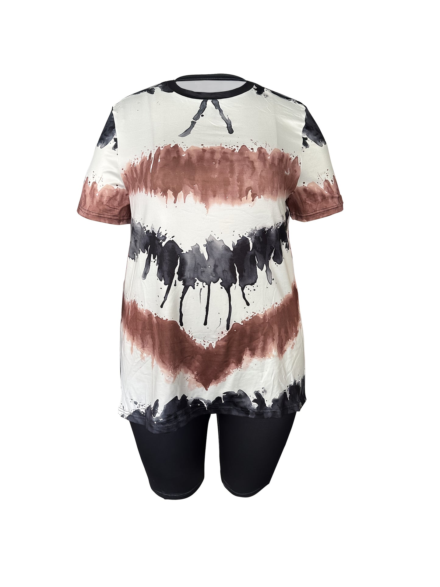 Women's Black Polyester Printed High-Waist Shorts - product view 7