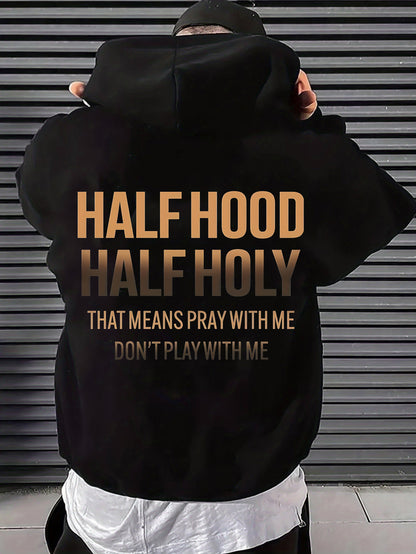 Half Mask Half Saint Sweatshirt Fashion Casual Hoodie Comfortable Fit Everyday Wear Ideal Gift For Friends Family Or Any Occasion Suitable For Streetwear Lovers And Fashion Statement Appreciators