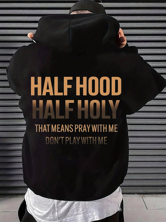 Half Mask Half Saint Sweatshirt Fashion Casual Hoodie Comfortable Fit Everyday Wear Ideal Gift For Friends Family Or Any Occasion Suitable For Streetwear Lovers And Fashion Statement Appreciators