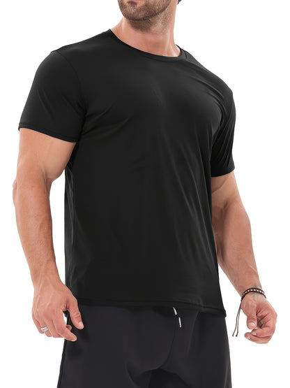 6pcs Men'S Sports Shirt Short Sleeved Sports Top Quick Drying Round Neck Running T-shirt