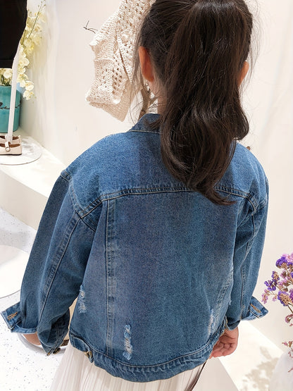 2024 New Kids Girls Boys Basic Jean Jacket Classic Coats Denim Tops Children Casual Outerwear Teen Outfit 5-14 Years