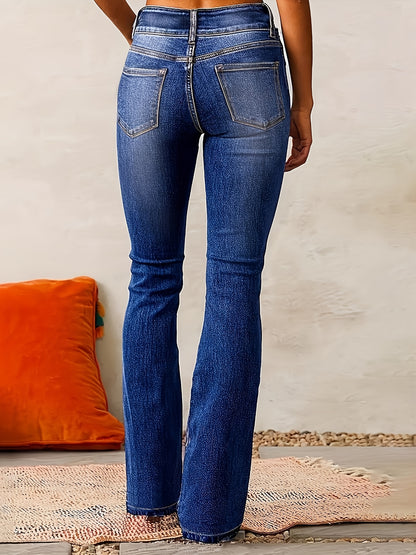 [Elastic Flared Jeans] 2025 Spring And Summer Women's New Elastic Jeans, Washed Retro Street Flared Trousers