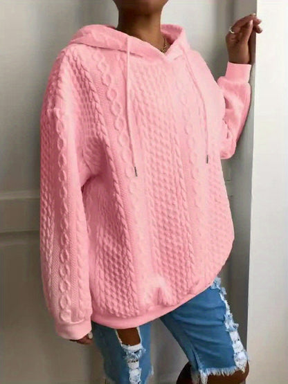 2025 Fall/Winter Hot! American Solid Color Cable Hoodie for Women, Loose Retro Top, Lazy Style, Versatile for Streetwear And Daily Wear
