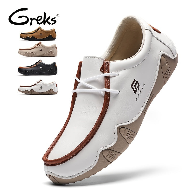 GREKS Driving Shoes for Men, Casual Slip Ons, Handmade Chukka Dress Shoes, Comfort, Men's Fashion Shoes