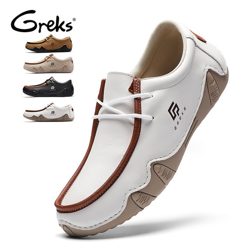 GREKS Driving Shoes for Men, Casual Slip Ons, Handmade Chukka Dress Shoes, Comfort, Men's Fashion Shoes