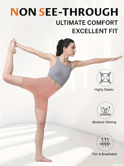 1pc Summer Women'S Yoga Shorts, Women'S Cycling Shorts, Quick Drying Sports Shorts, High Stretch Running And Fitness Shorts, Suitable For Yoga Pilates