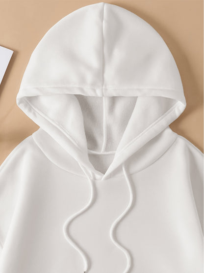Men'S Fleece Hoodie Letter Print Kangaroo Pocket Drawstring Print Hoodie