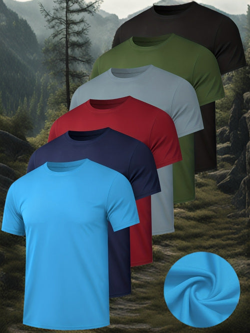 Men's Performance T-Shirt - Round Neck Short Sleeve Streetwear Style 577701