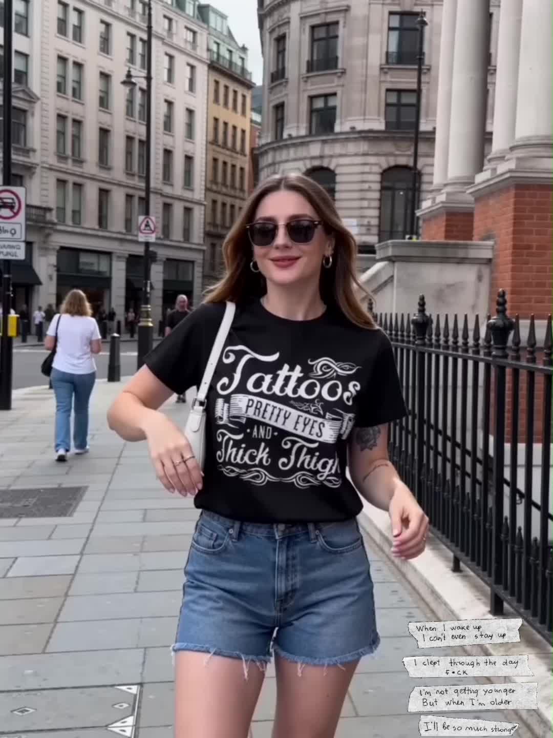 Plus Size - Plus Size - Women'S Plus Size Thigh Tattoo Inspiration Casual T-Shirt 2026 New, Black, Machine Washable, 1pc, 180G, Round Neck, Zodiac Pattern, Halloween Gift, Christmas Gift, Birthday Gift, New Year Gift