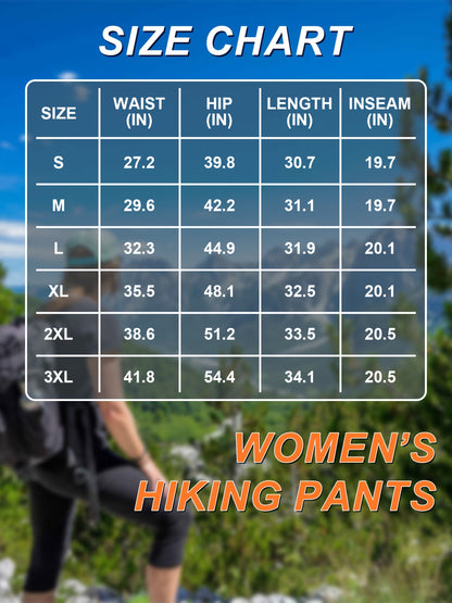 2pcs Women'S Cargo Capris Hiking Pants 50+ Quick Dry Outdoor Athletic Travel Lightweight Casual Loose Comfy Cute Pockets