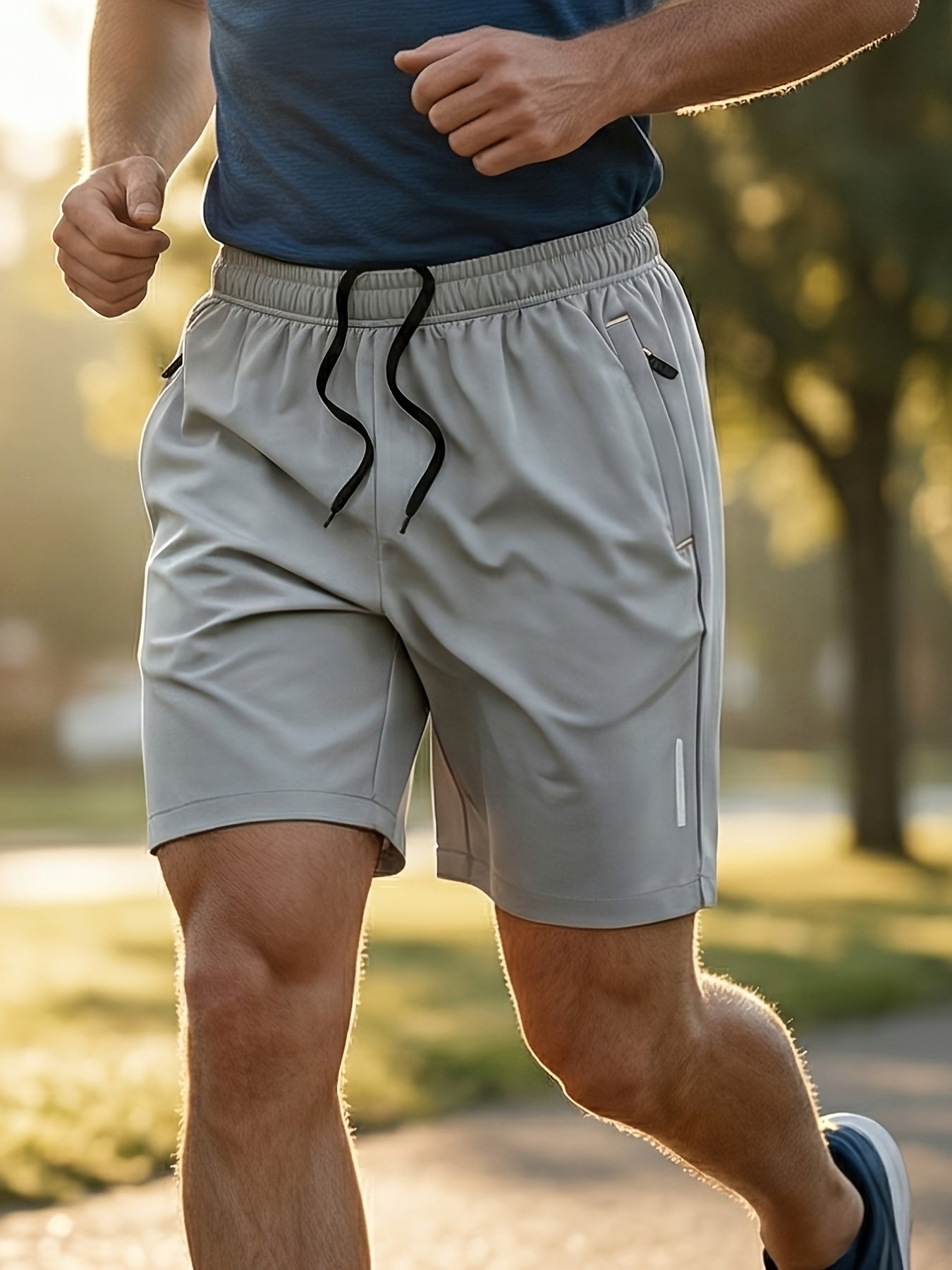 4pcs Men's Summer Sports Shorts, Made of Quick-drying, Lightweight and Breathable Fabric, with Reinforced Zipper Pockets and Drawstrings at the Waist. They Are Light, Comfortable, Casual and Loose, Suitable for Running, Fitness, Cycling, Basketbal