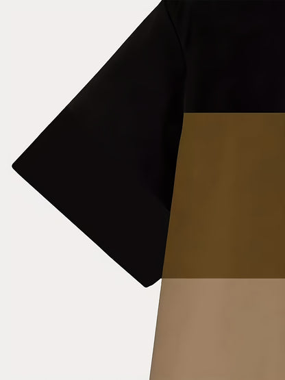 3pcs Men's Moisture Wicking Breathable Short Sleeve T Shirts Color Block Round - product view 3