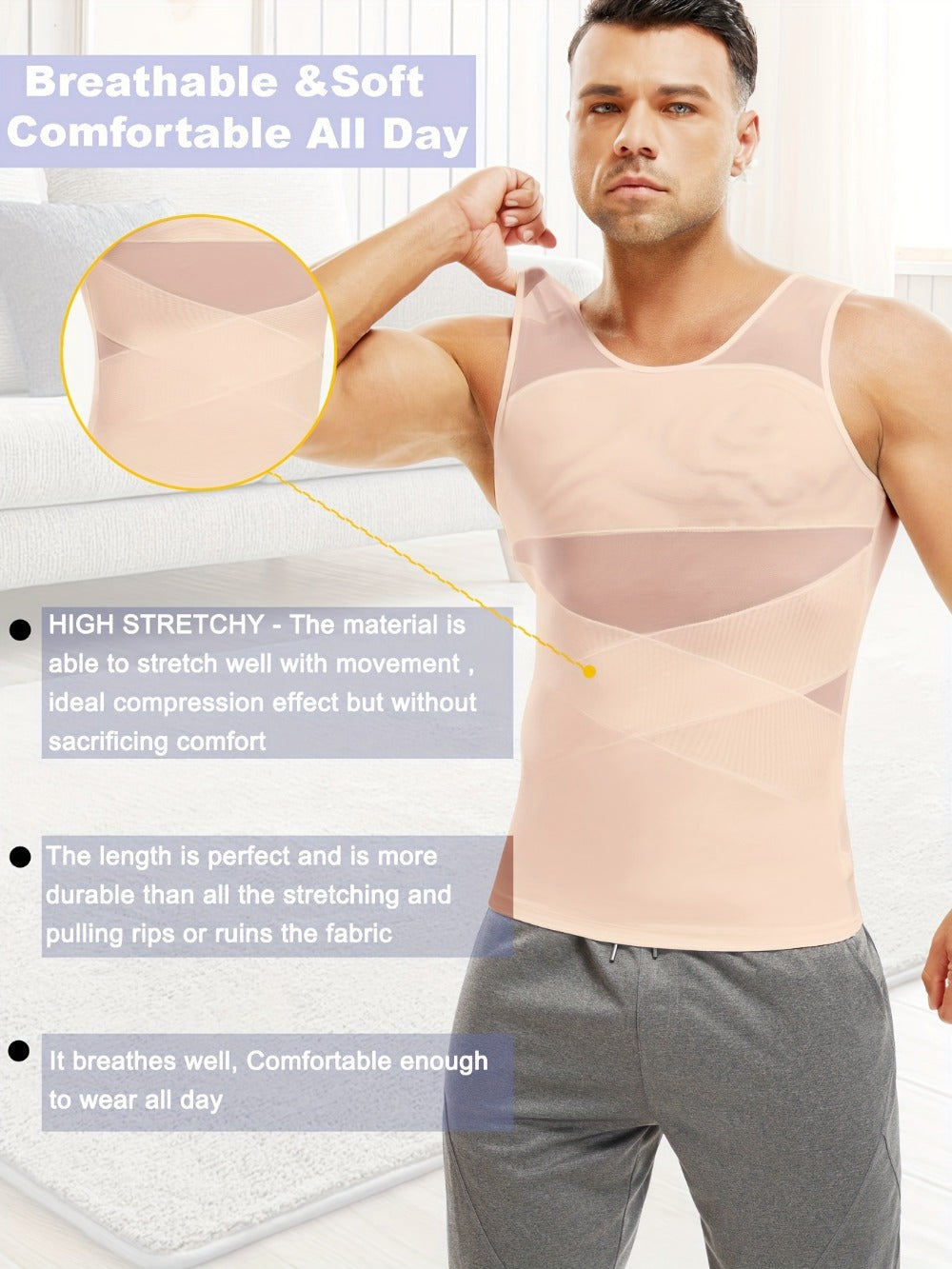 Men's Solid Color Tank Top - Sleeveless 164581