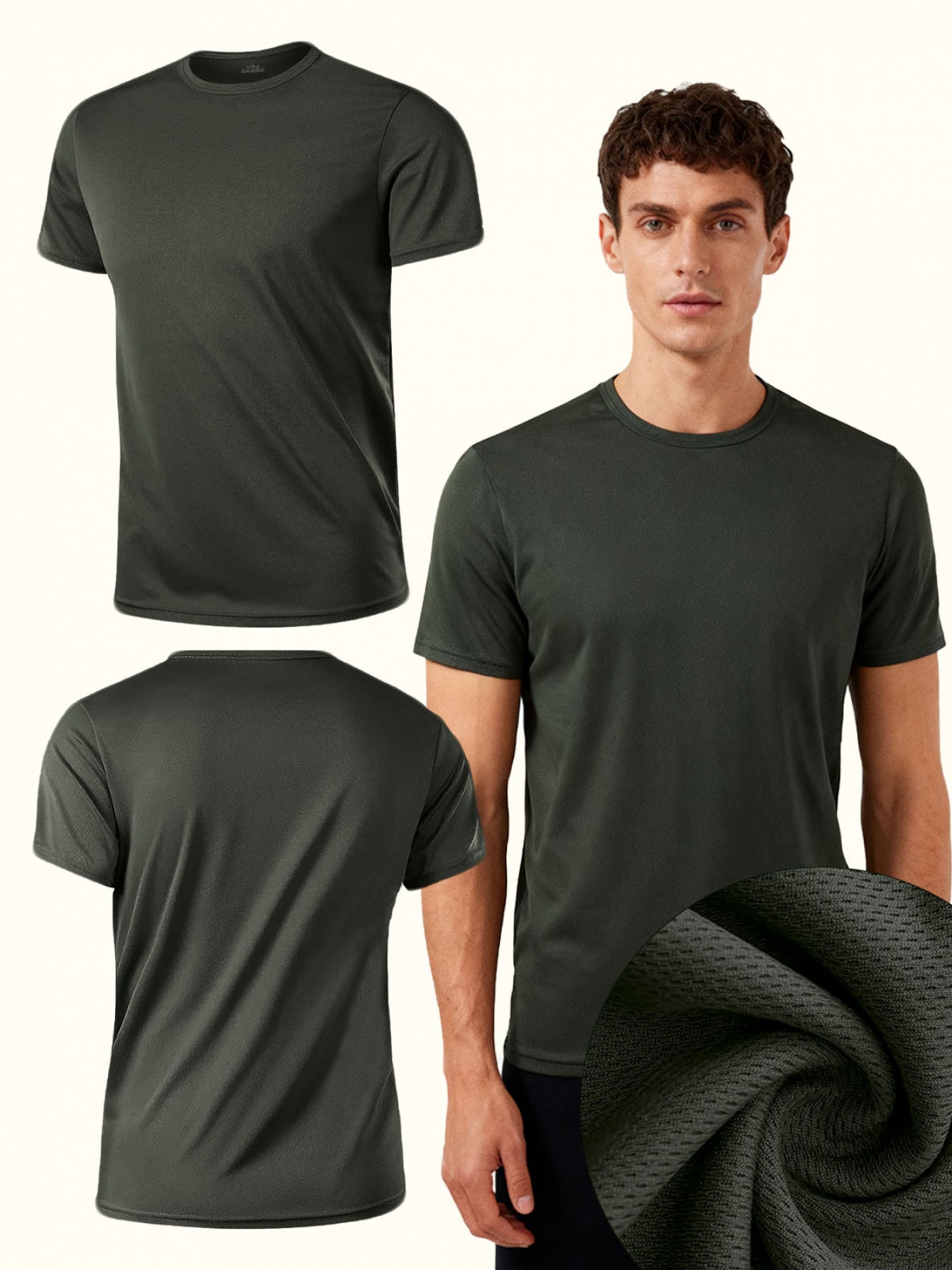 5-Pc Men'S Casual Comfortable T-Shirts, Breathable, Moisture-Wicking Crew Neck Short-Sleeve Tops, Stylish Short-Sleeve Tops, All-Season Clothing, Suitable for Running, Casual Wear, Layering, Thanksgiving T-Shirts, Thanksgiving Gifts