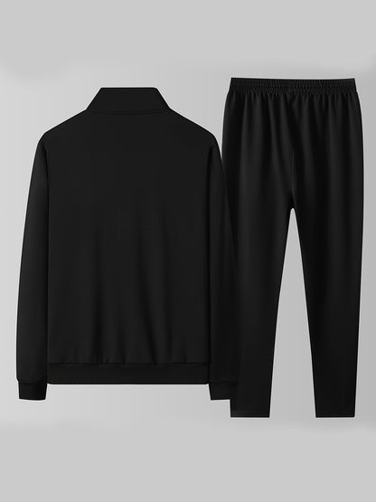 Men'S Casual Zip-Up Jacket And Sweatpants Set for Spring And Autumn Sports