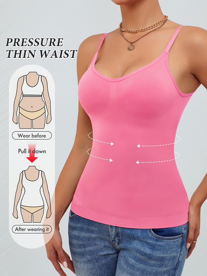 2pcs Women'S Waist Cinching Tank Top, Tight Fitting Waist Cinching Body Shaping Sleeveless Top With Adjustable Shoulder Straps, Body Shaping Tank Top