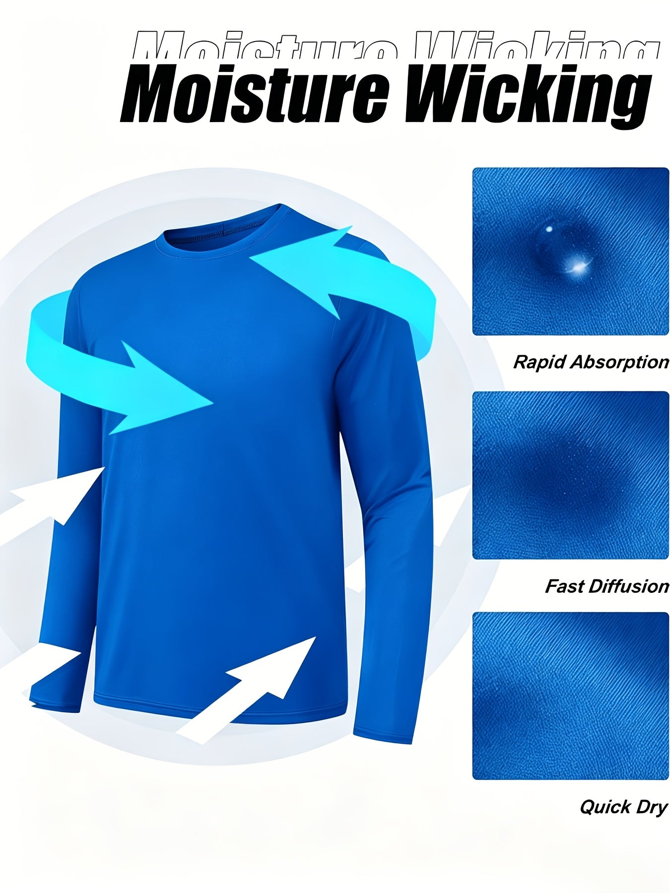 5pcs Men's Quick-Dry Long Sleeve T-Shirts | Breathable Moisture-Wicking for Running/Gym/Training | Stretchy & | Machine Washable & Anti-Odor
