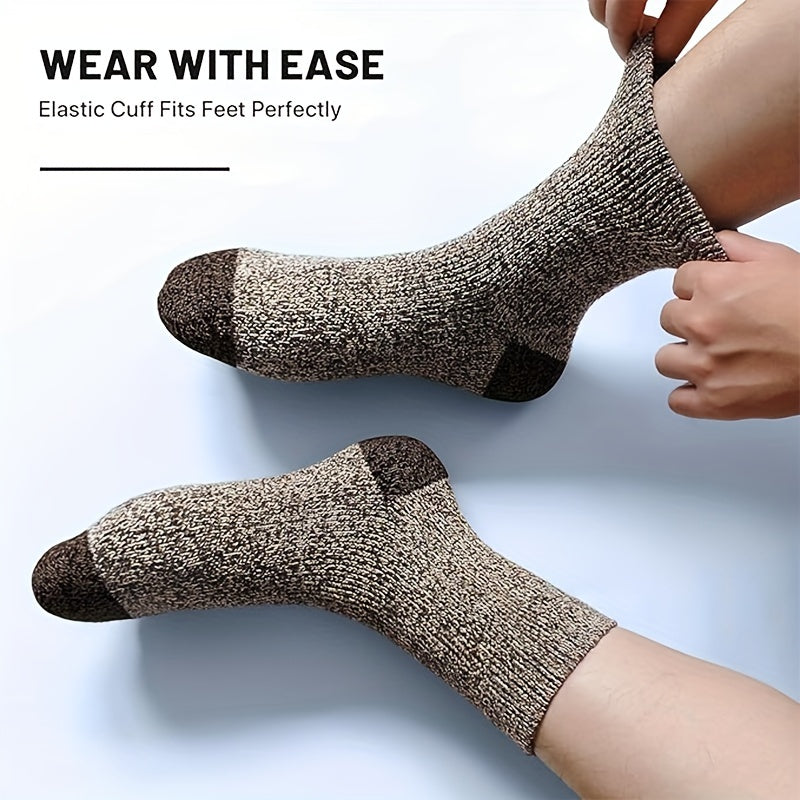 15 Pairs Merino Wool Socks Mens, Super Thick Mens Hiking Socks Thermal Wool Socks For Cold Weather(7-13)