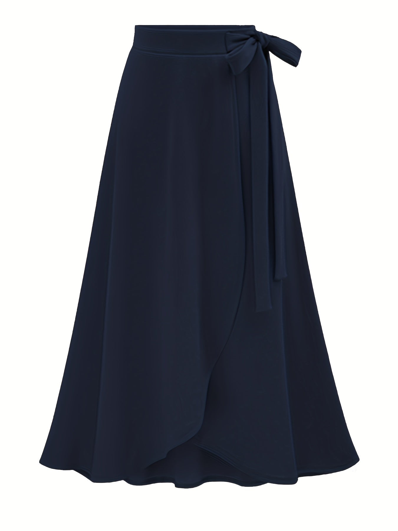 Women's Autumn New High-Waist Irregular Split Skirt with Lining, Mid-Length 2-in-1 Tie Dress