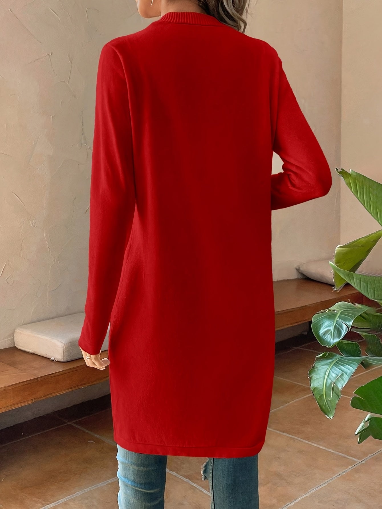 Women's Elegant Long Front-opening Coat - Formal & Everyday Chic Outerwear, Easy-Care Long Sleeve Cardigan for Autumn/Winter, Office, Party, Casual Outfits