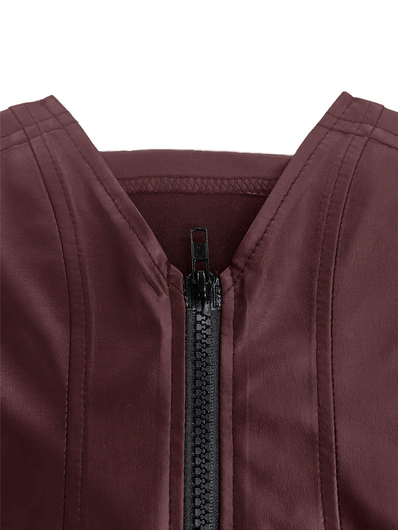 Ladies Lapel Sleeveless Slim Fit Casual Versatile Elegant Vest | Suitable for Daily Wear, Casual Dates, Parties, Solid Color, Zipper Detail, Spring/Summer Season