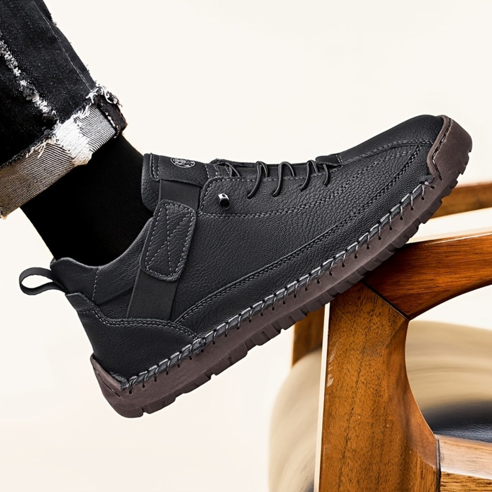 Men's High-Top Casual Ankle Boots - Elastic Closure and Rubber Sole