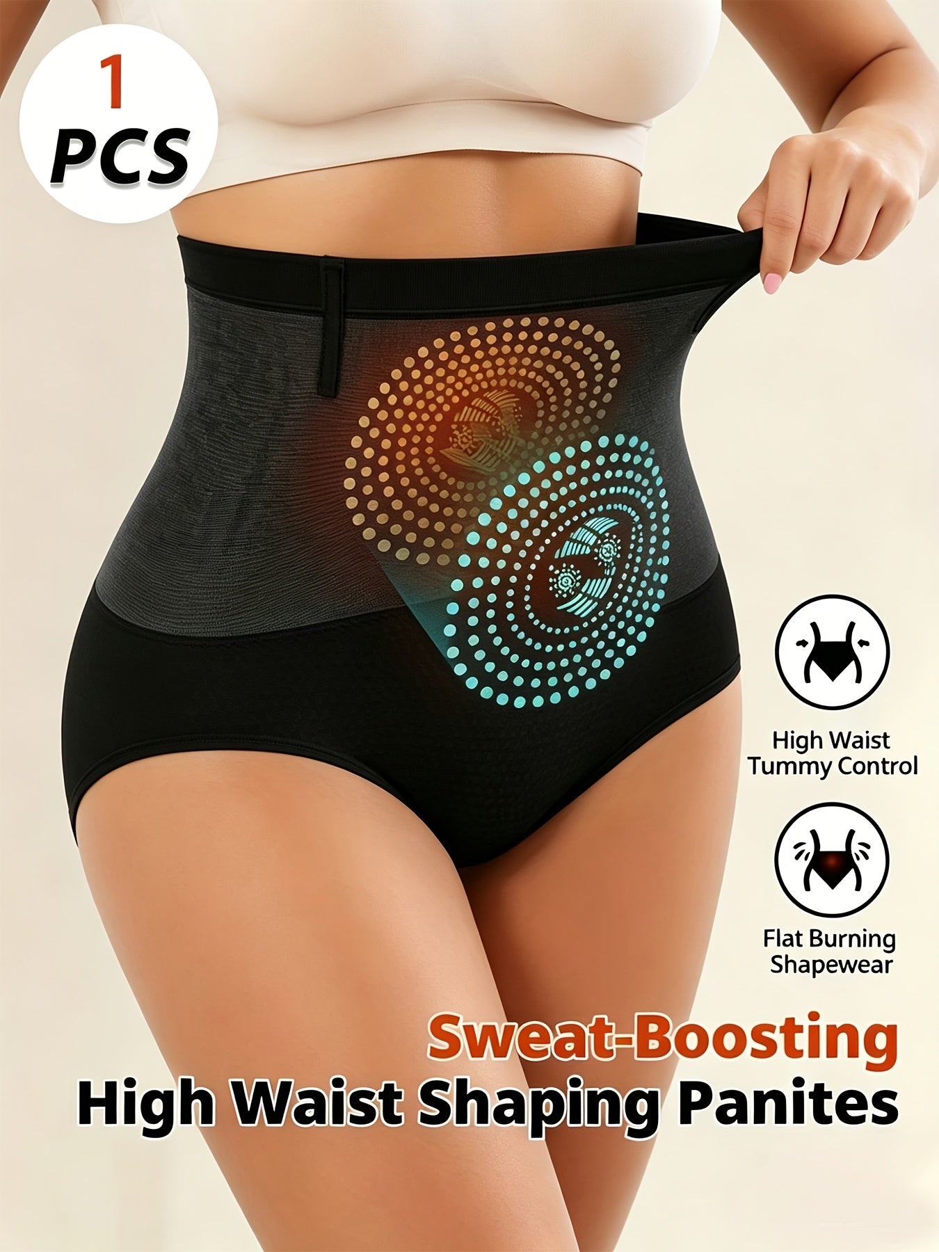 1 Pack - Hip Lift Waist Shapewear, Abdominal Compression Control and Butt Lift to Improve Posture with a Flat Abdomen, Minimalist Style - High Stretch Soft Fabric, Daily Body Sculpting
