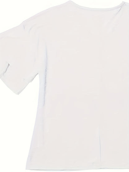 Vibrant Flare Sleeve V-Neck T-Shirt - Stylish Tiered Top with Relaxed Fit, Soft Solid Color Fabric, Perfect for Spring And Summer, Women's Casual Clothing
